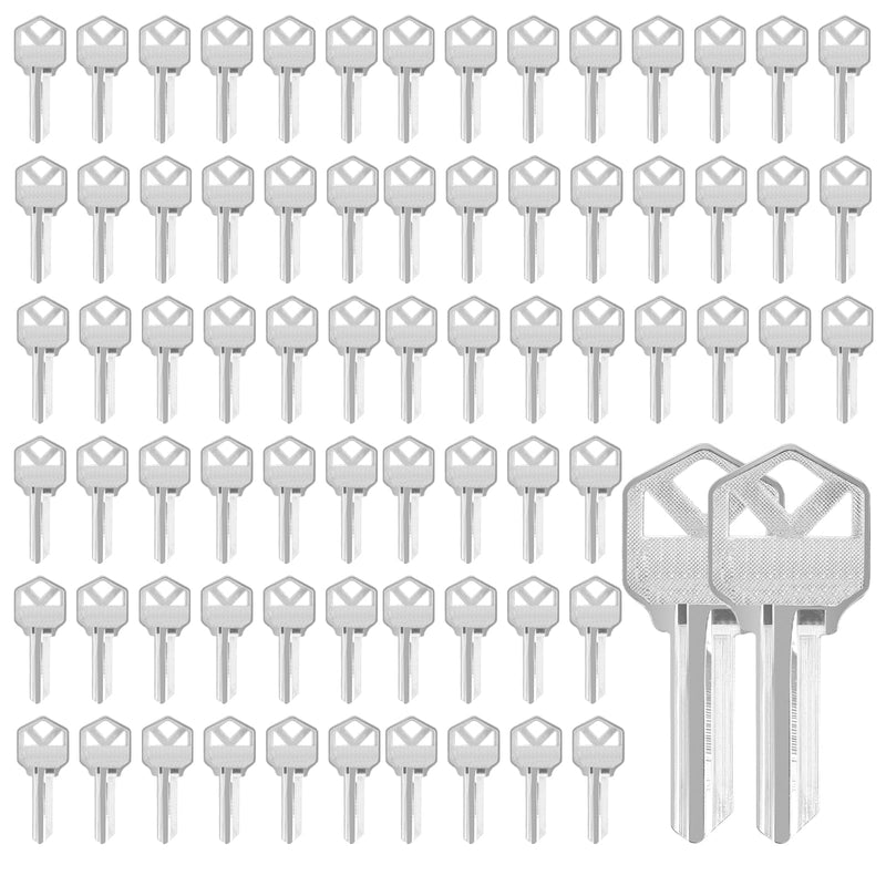 SINJEUN KW1 Blank Key Blanks, Pack of 200 Uncut Blank Keys, Premium Brass Blank Keys for Home and Professional Use, Silver