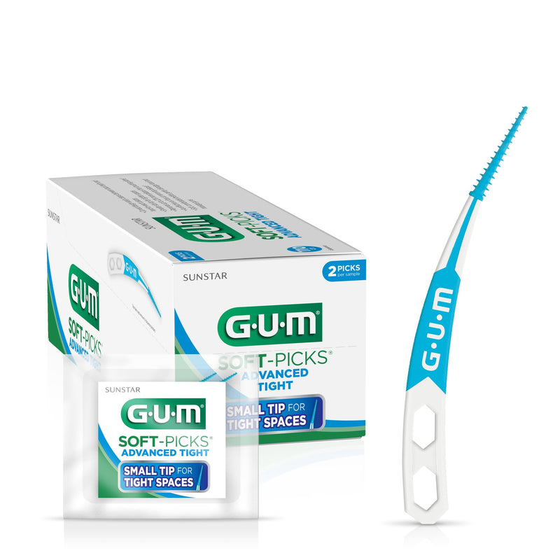 GUM Soft-Picks Advanced, Tight, 649PA, Disposable Interdental Brushes, Professional Sample, 2 Per Envelope, 110 Envelopes Per Box