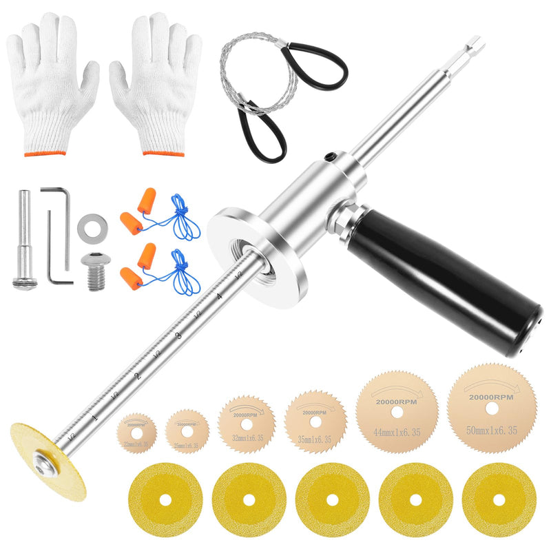 7 Inch Inside Pipe Cutter for PVC Pipe, Internal/Inside PVC Pipe Cutter for Drill with Diamond Grit Cutting Wheel PVC Cutter with Hex Shank, Handle and Drill Attachment for Plumbing, Irrigation 5 Diamond Grit Cutting Wheels