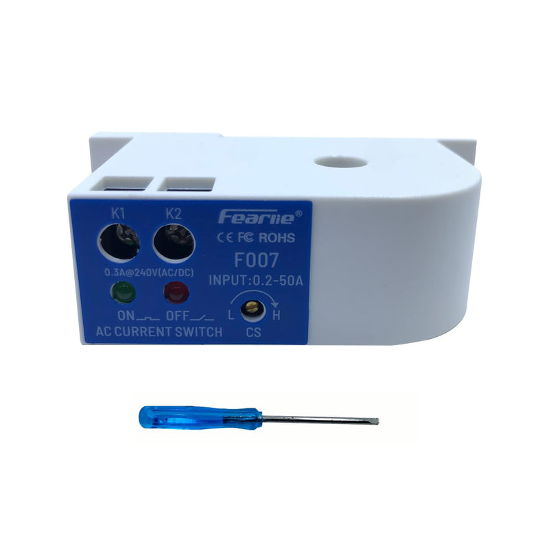 Current Sensing Switch, Normally Closed AC Sensor 0.2-50A Detectable, High Precision Monitoring Relay（F007） F007