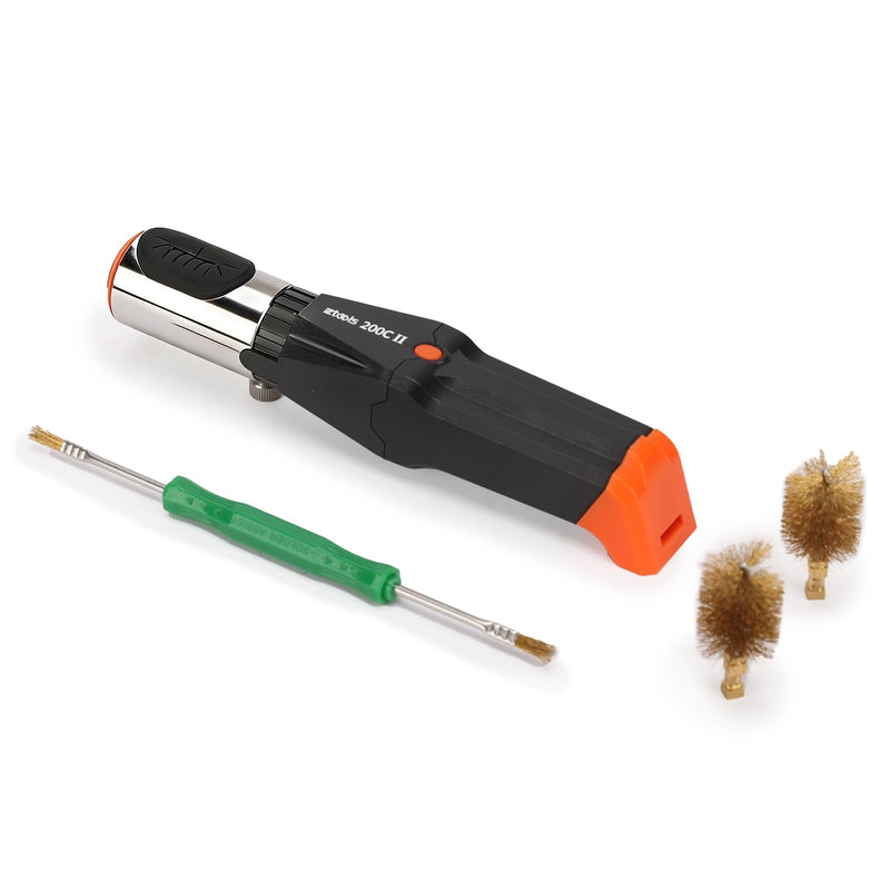 200C-II Soldering Tip Cleaner with 2 Cleaning Brushes, 1 Solder Residue Tool, Independent Power Button, Compact Soldering Iron Tip Cleaner Powered by Standard 9V Battery, Battery NOT Included