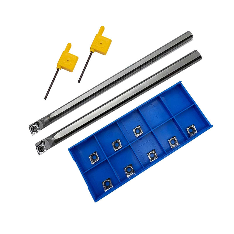 C06K-SCLCR06 Boring Bar Tungsten | 2pcs C06K/C08K-SCLCR06 holders +10pcs CCGT060204-AK inserts carbide for aluminum copper plastic boring outer. 2PCS Tungsten steel tool holders+10PCS CCGT21.51