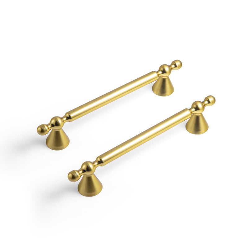 Goo-Ki 6 Pack Brushed Gold Cabinet Pulls Zinc Alloy Kitchen Cabinet Hardware - 5.04" (128mm) c-c Bar Cabinet Handles Solid Drawer Pulls 5.04" Center to Center