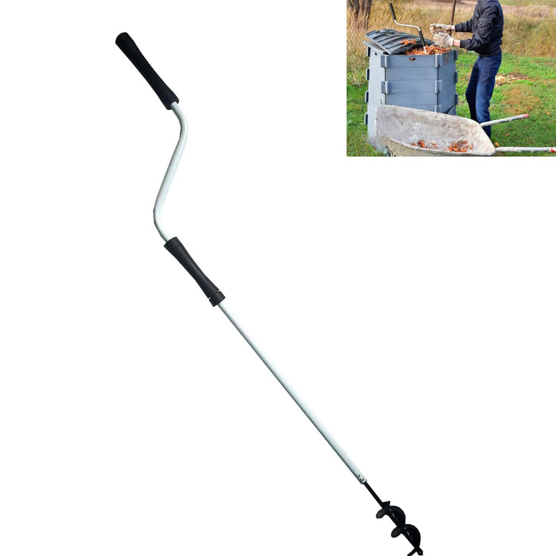 Compost Aerator Tools, 110CM Length Compost Turner Iron Composting Accessories - Manual Turners for Compos Bins and Garbage Decomposition, Rustproof and Durable