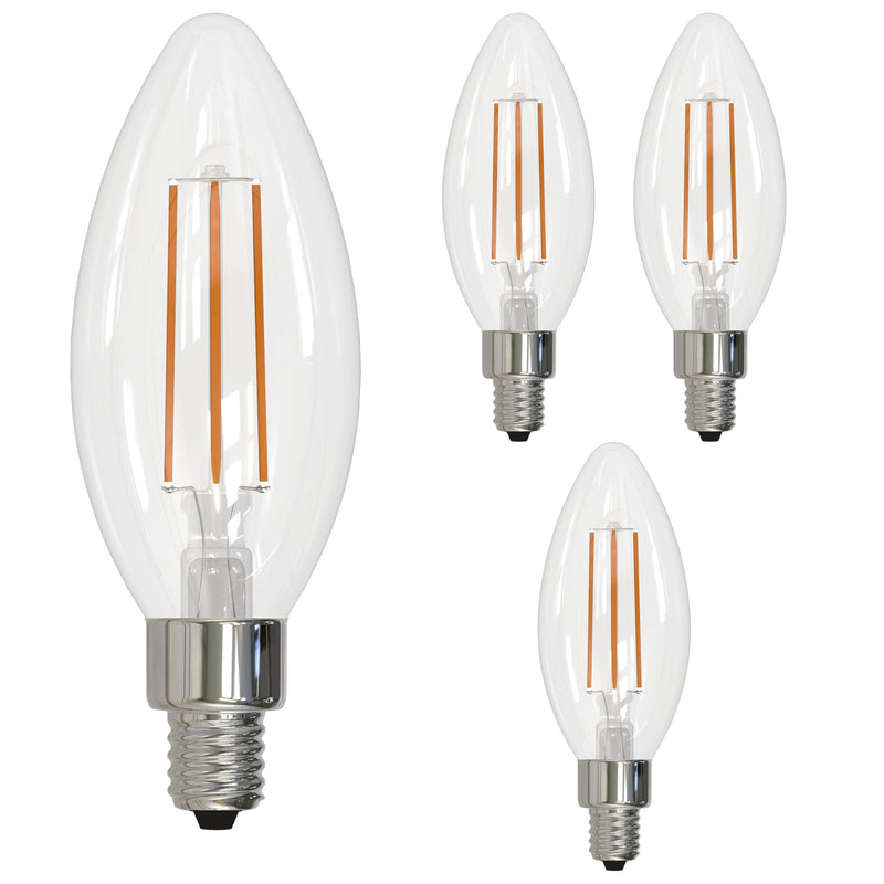 Bulbrite 776626 5 Watt B11 LED Filament Light Bulb, E12 Candelabra Base, 2700K 500 Lumens, 60W Equivalent (4 Pack) 4