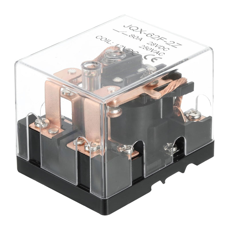 PATIKIL DC12V 80A Electromagnetic Relay, High Power Relay DPDT 2NO 2NC 8 Terminals Din Rail Mounting