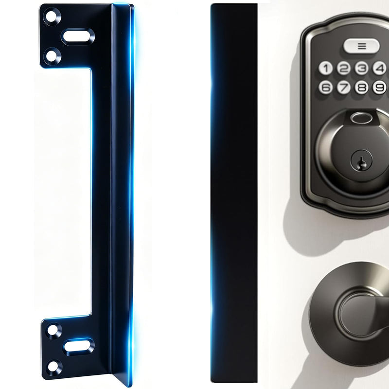 Door Latch Guard Plate, 11” Latch Guard Plate Cover – Cover The Latch Gap Between Door and Door Frame Protect Against Forced Entry, Outswing Door Security Protector, Heavy Duty (11”) 11”