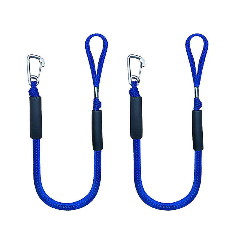 Bungee Dock Lines for Boats 4ft Blue Elastic Boat Bungee Dock Lines 2 Pack for Secure Mooring