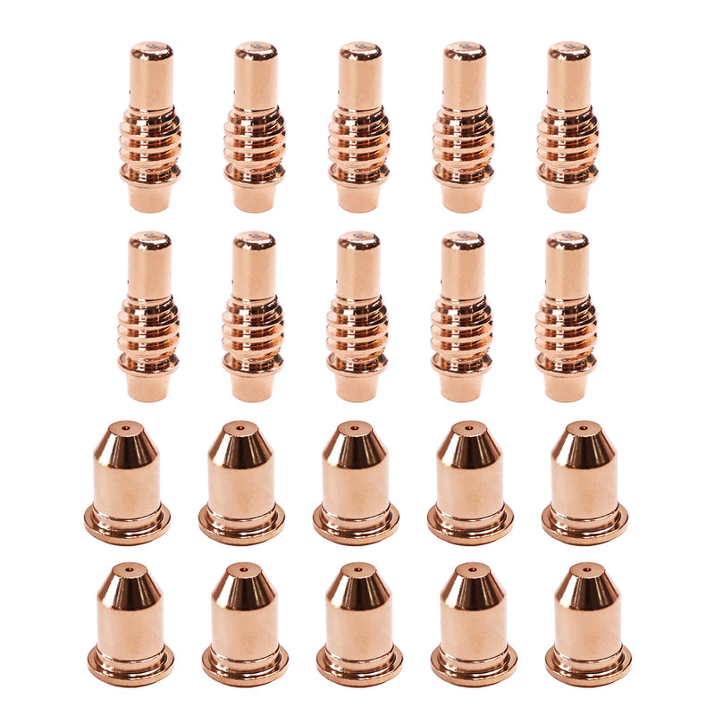 10Pcs 59182 Electrode and 10Pcs 59164 Nozzle Tips 65A Fit TI-PC65 Torch IPT-65 58895 Harbor Freight Titanium 65A Cutter 20PK