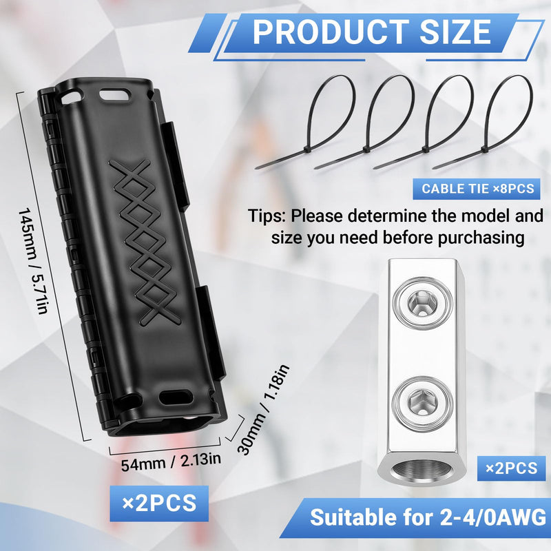 Relaxweex 2 Sets Underground Wire Splice Kit Suit with Protective Casing and Ties for 2-4/0 Range Direct Burial Uf Wire Handle up to 600 Volts Maximum Includes Connectors and Electrical Cable 2-4/0 AWG