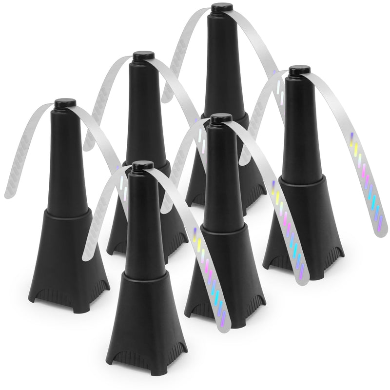 6 Packs Food Fans for Tables, AA Battery Powered, Portable Table Fans with Holographic Blades and Hook, Table Food Spinner Quiet for Picnic Home Party BBQ, Black