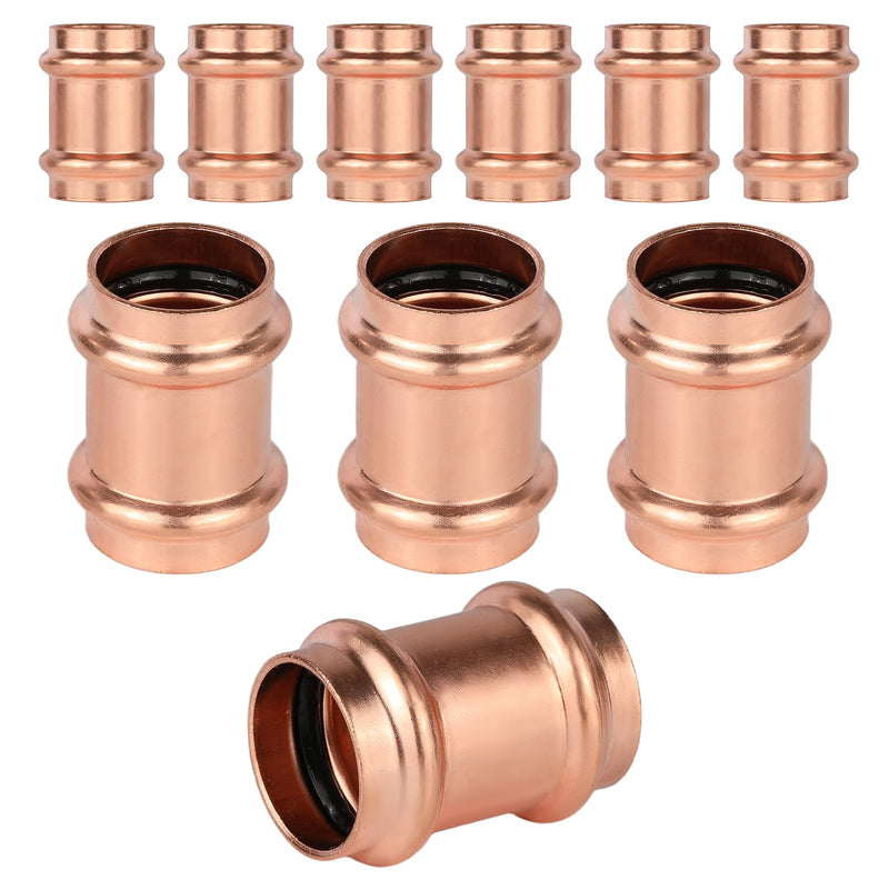 10Pack Seelink 3/4" x 3/4" Copper Press Coupling No Stop(PRESS026-10) 10 3/4" x 3/4"