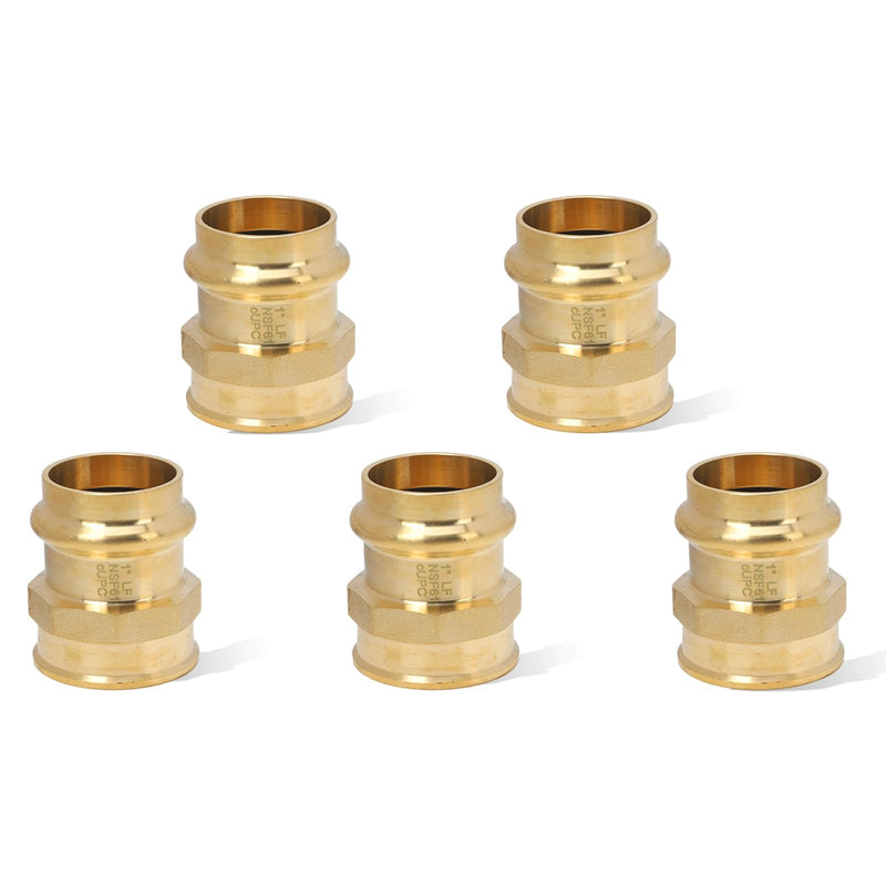 5PCS 1 inch Propress x 1 inch NPT Female Adapter Pressure Copper Fitting ProPress Connect to Female NPT Pipe Lead-Free 1" Propress x NPT Female Adapter-5Pack