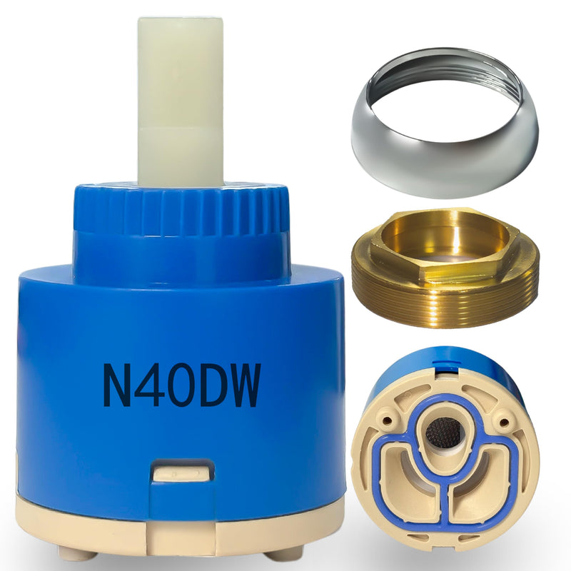 40mm Faucet Cartridge,CUPC/NSF/IAPMO Certified,Suitable for Shower and Kitchen Faucet,Included Brass Cap and Decorative Cover