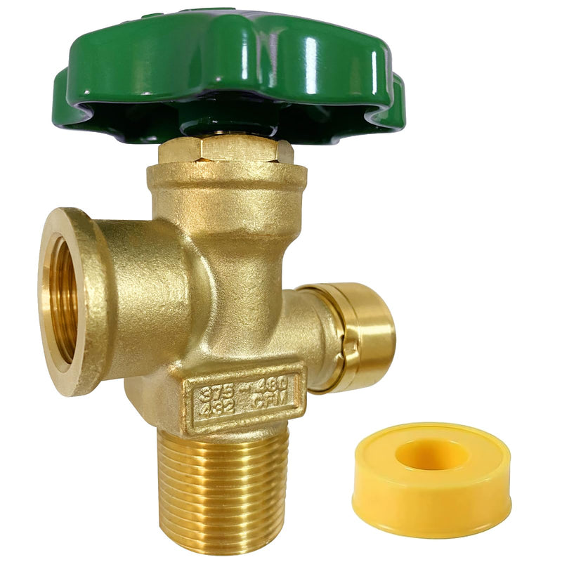 Propane Tank Adapter, 100LB Propane Vapor Tank Service Valve Coupler, Tank Service Valve (POL Connection, 3/4 Male NPT, Heavy Handle) - Fits for Grills, Heaters, RVs, Fryers & Outdoor Propane Setups.
