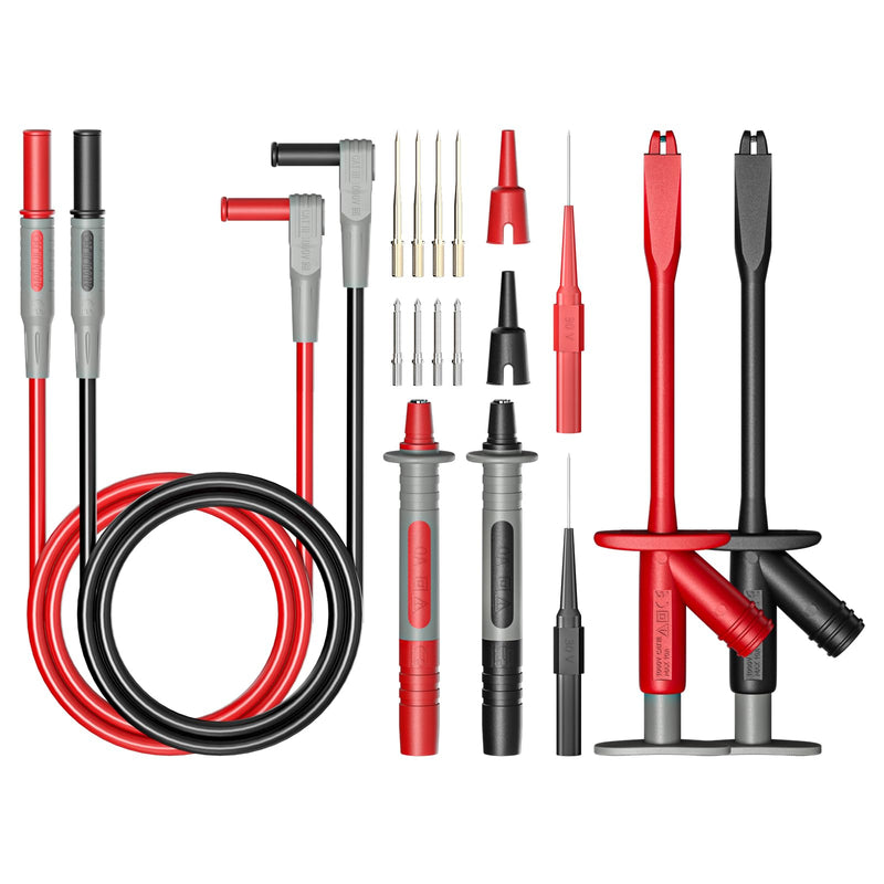 Goupchn 16PCS Multimeter Test Leads Kit with High Voltage Alligator Clip Test Hooks, Wire Piercing Probes, Replaceable Precision Sharp Probes for Electrical Testing 1000V 10A