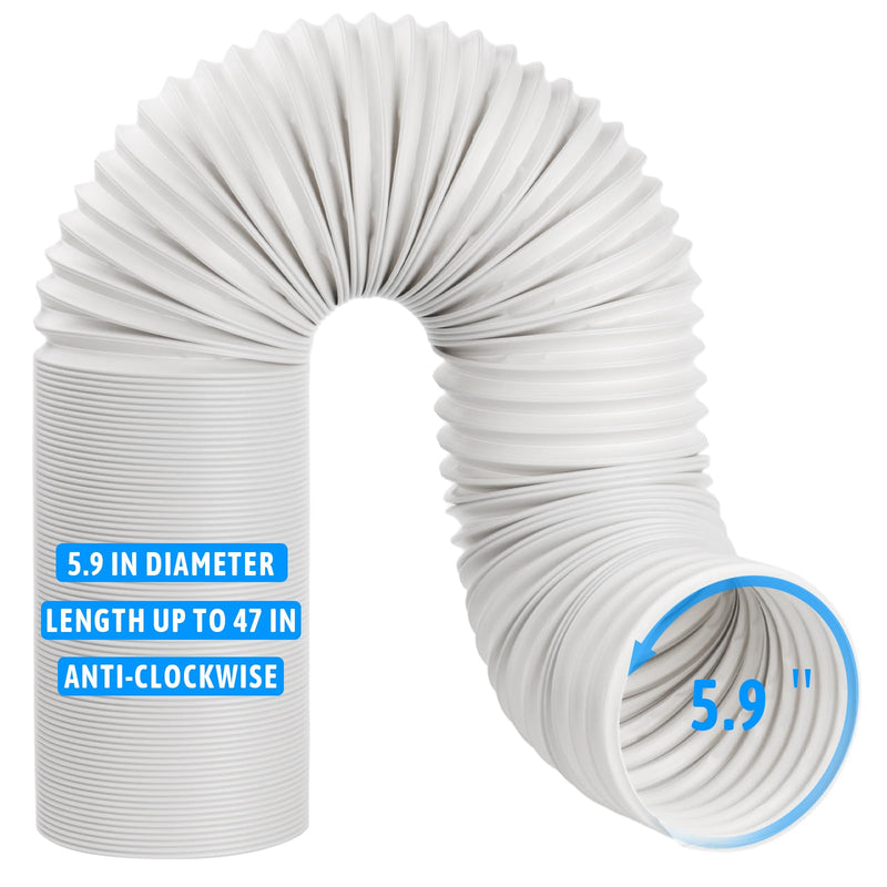 Portable Air Conditioner Hose 5.9" Dia 47" Length, AC Vent Exhaust Hose Dia 5.9''/ L 47''