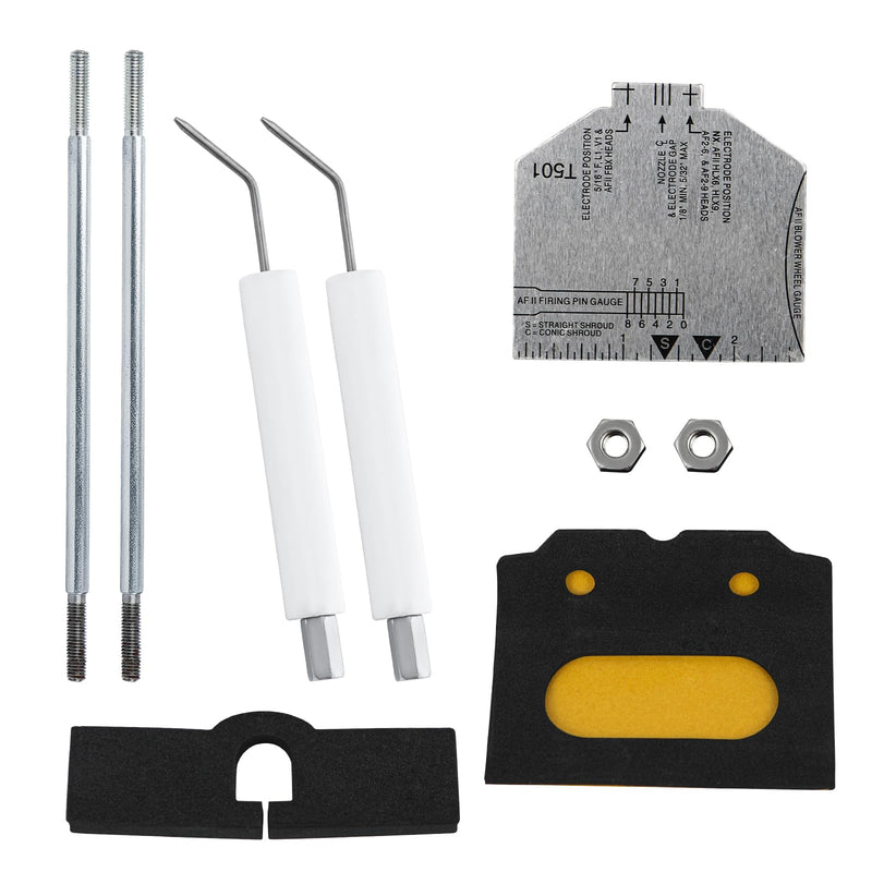 Replacement 51304 Burner Igniter/Transformer Gasket Kit & 5780 Electrode Insulator Assembly & T501 Multipurpose Gage Fits for Beckett Burner AF AFG AR SF SR，with Blast Tube up to 9"