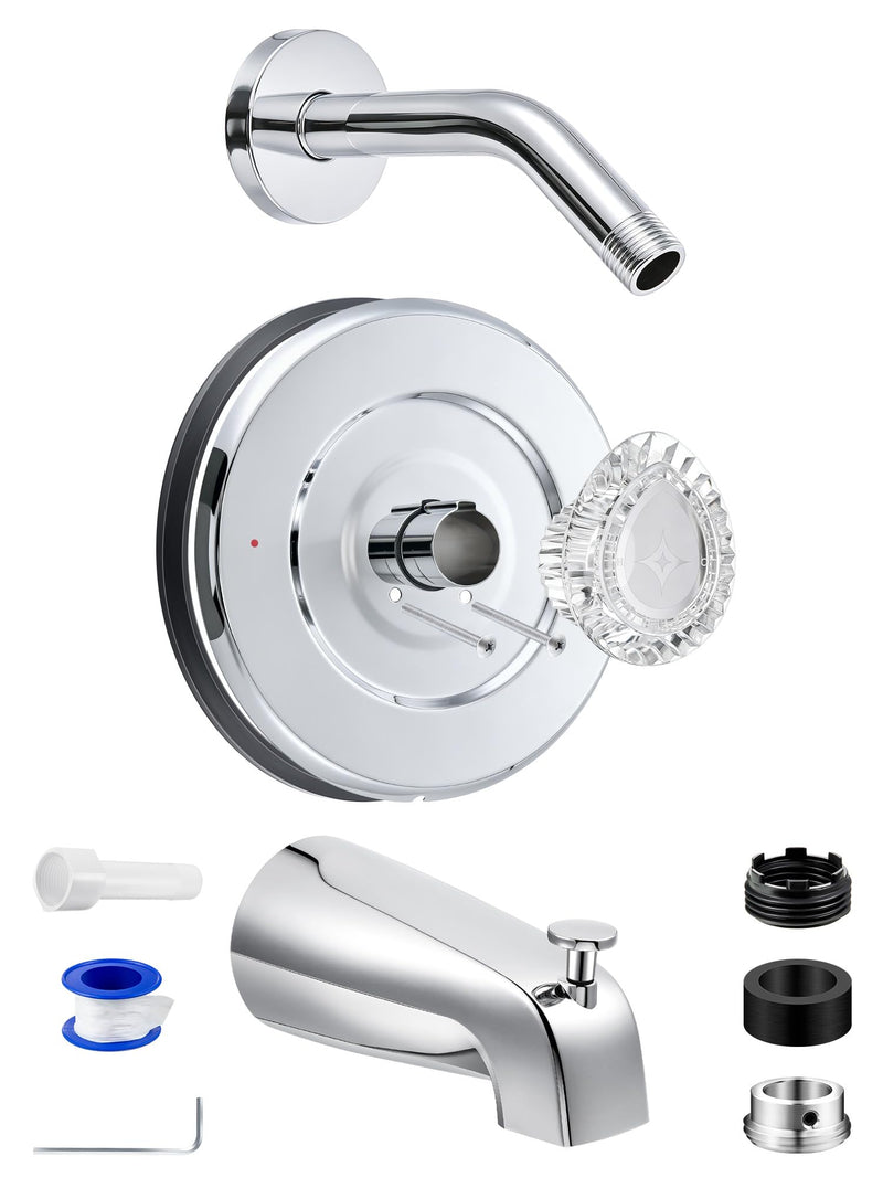 Tub and Shower Trim Compatible with Moen Chateau T470,Chrome Chrome