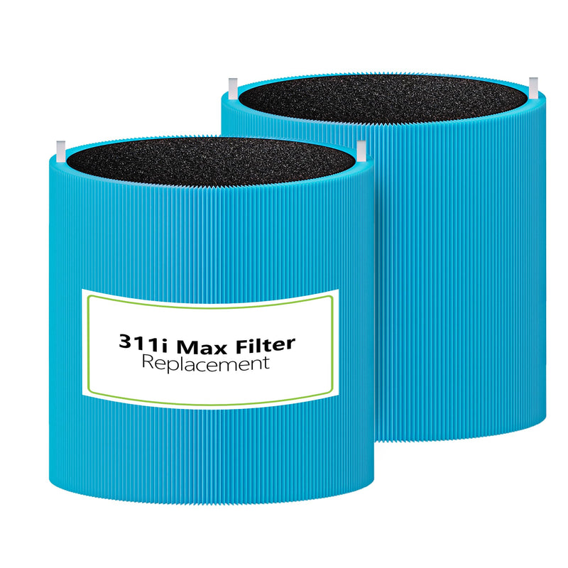 Blue Pure 311i Max AllergenBlock Replacement Filter Compatible with Blue Pure 311i Max Air Purifier, 2-in-1 H13 True HEPA and Activated Carbon Filter 311i Max 2-Pack