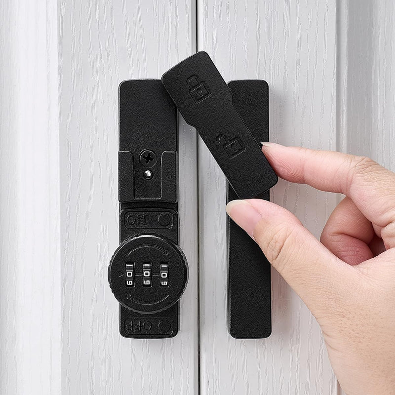 Matte Black 180 Degree Barn Door Lock,Mechanical Password Lock,3 Digit Password Keyless,Flip Latch with Combination,Protect Privacy,for Barn Door,Cabinets,Windows,Garden,Bathroom Matte Black_180 Degree 1