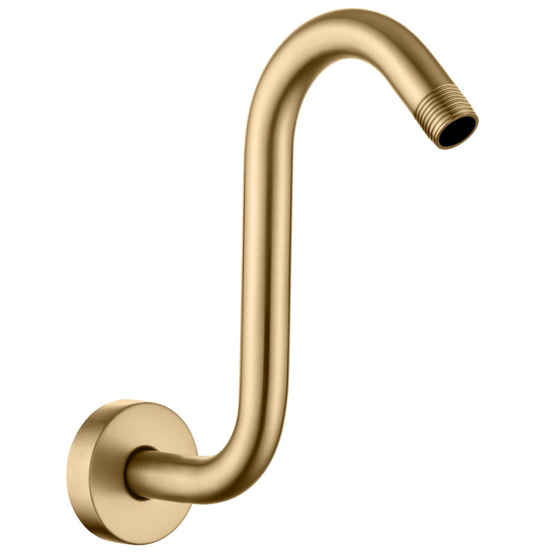 8 Inches S-shape Wall Mount Shower Arm and Flange, Champagne Bronze 8 inch