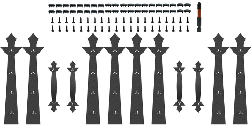 2 car Screw Mounted Garage Door Decorative Hardware,High Strength ABS Material Carriage House Garage Door Accents, Decorative Hinges & Handles with Mounting Screws for Garage Doors (Black, 12Pack)