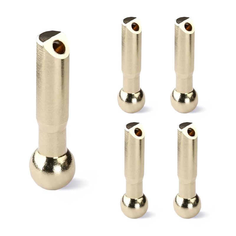 5 Pcs Brass Balls Coolant Nozzles - 10mm Copper Ball Diameter, 27mm Tube Length, 3mm Inner Diameter Slanted Hole, for Machine Tool Turret Water Spraying & Cooling (TCQX-10-27-3)