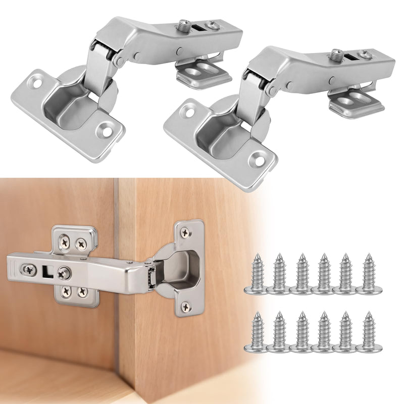 HBL' 4 Pack 45° Corner Cabinet Hinges, 45 Degree Angled Hinge Replacement for Diagonal Wall Cabinets, 35MM European Soft Close Hinges for Frameless Doors