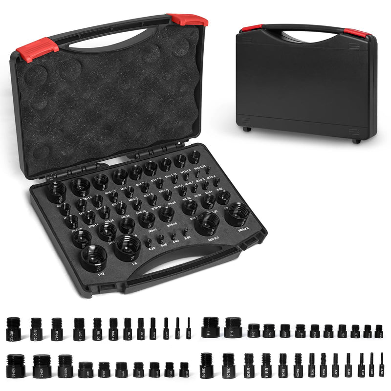 47Pcs Thread Checker, 25 Inch & 22 Metric Nut Bolt Thread Gauge with Storage Case, Accurate Fastener Measuring for Narrow Space, Auto Repair & Mechanical Maintenance