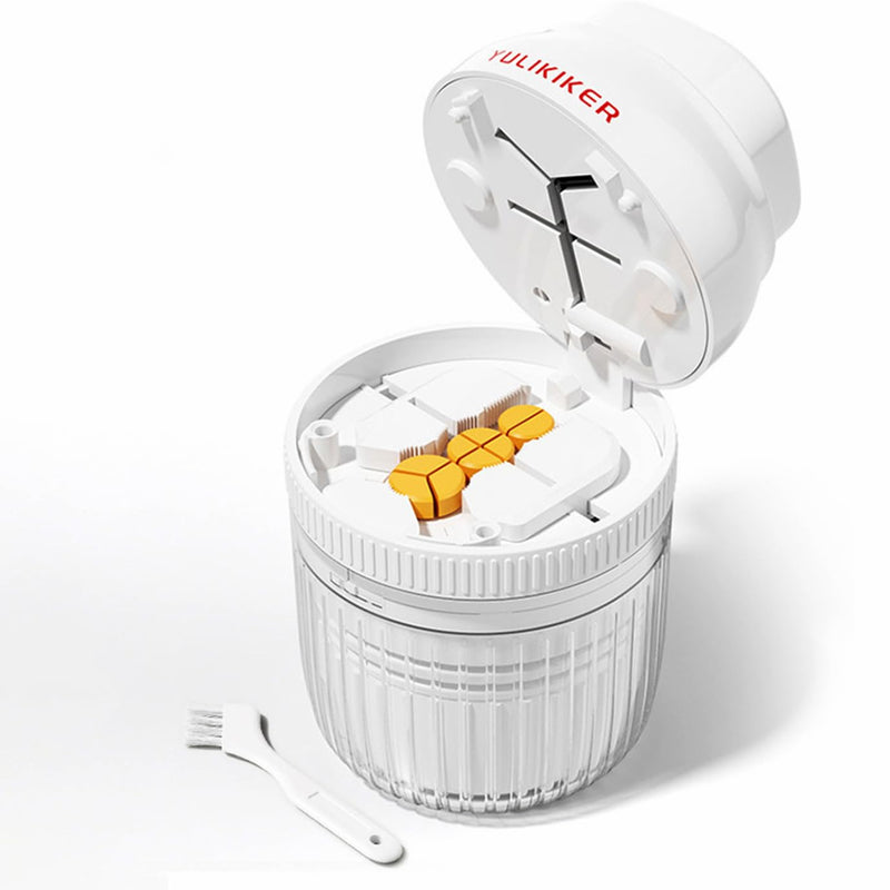 Pill Cutter with Grinder and Water Cup, 7 in 1 Multi-Functional Medicine Splitter(White) White