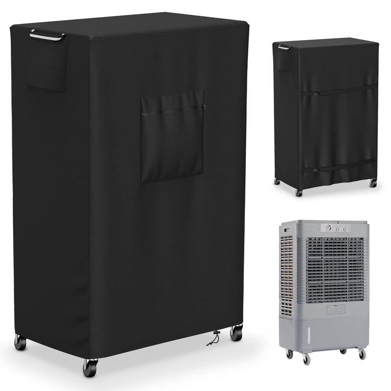 Evaporative Cooler Cover for Hessaire MC37M/MC37V 3100CFM,Outdoor Heavy Duty Waterproof Swamp Cooler Covers for AC Unit Protection,25"L x 18"W x 37"H,Black 25"L x 18"W x 37"H