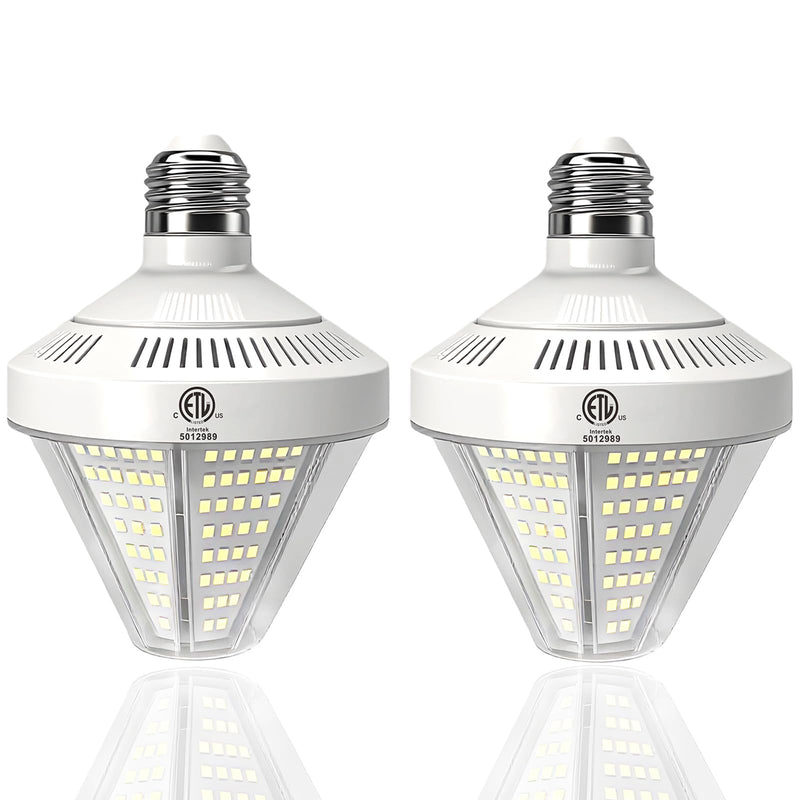 6000 Lumen LED Corn Cob Light Bulb, 40 watt, 400 watt Equivalent, 5000K Daylight Light, E26 E27 Base, Garage Light Bulb, 100-277v Energy Saving LED Lights for Indoor Outdoor 2 Pack