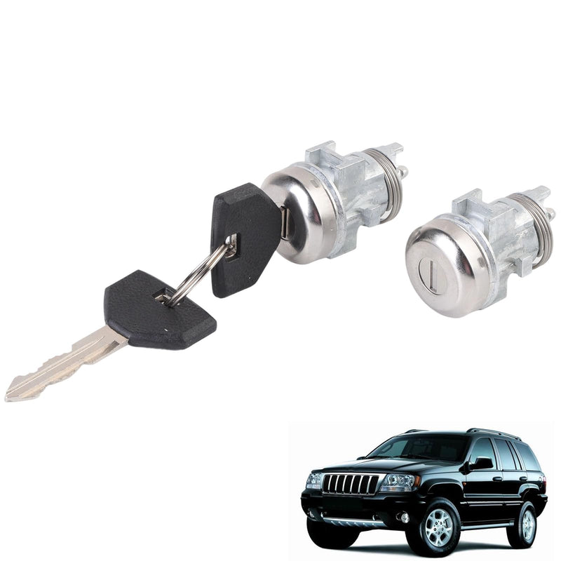 Door Lock Cylinder Set Compatible with Chrysler Dodge Eagle Jeep & Plymouth Vehicles, Front Side Door Lock Cylinder Replace# 4723484