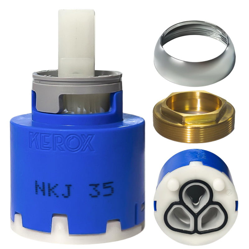 NKJ35A 35mm Faucet Cartridge,Faucet Cartridge Replacement,Repair Kit for Kerox Single Lever Faucet,Used for Single Handle Bathroom and Kitchen Faucet,W/Right Rotation