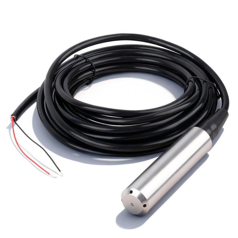 Submersible Level Sensor 4-20mA, DC24V 316L Stainless Steel Input Liquid Level Transmitter Water Level Sensor Detector 5m Cable (0-3m Measuring Range) 0-3m Measuring Range