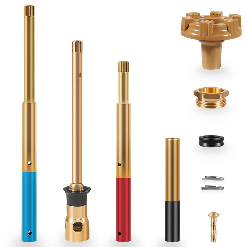 RK-ADJ-PRV Adjustable Rod Repair Kit, Compatible with Woodford 14 16 17 19 22 V22 Faucets, Universal PRV Upgrade Anti-Burst Design, Heavy-Duty Brass Stem & Metal Handle Repair Set (10pcs)