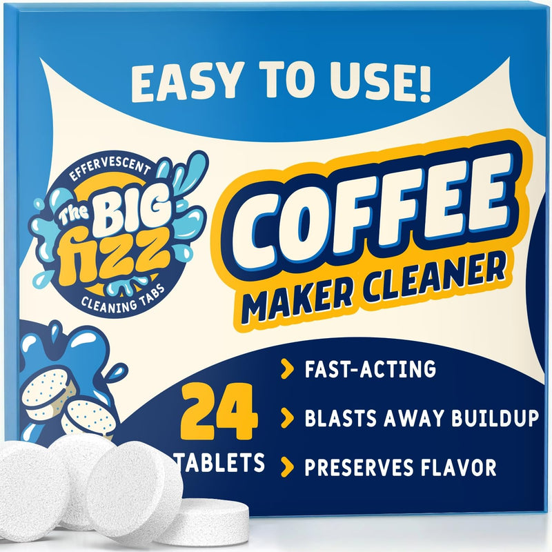Coffee Maker Descaler - Easy to Use Coffee Machine Tablets Compatible with All Major Brands - Fast Acting Descaling Tablets Preserves Brew Flavor & Machine Longevity (24 Count) 24 Count (Pack of 1)