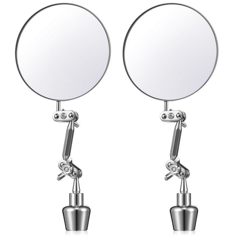 Kingdder 2 Pcs Circular Inspection Mirrors Magnetic Base Welding Mirror 3.15 Inch Round Swivel Angle Ball Joint Antenna Inspection Tools for Mechanical Welding Coffee Machine Maintenance