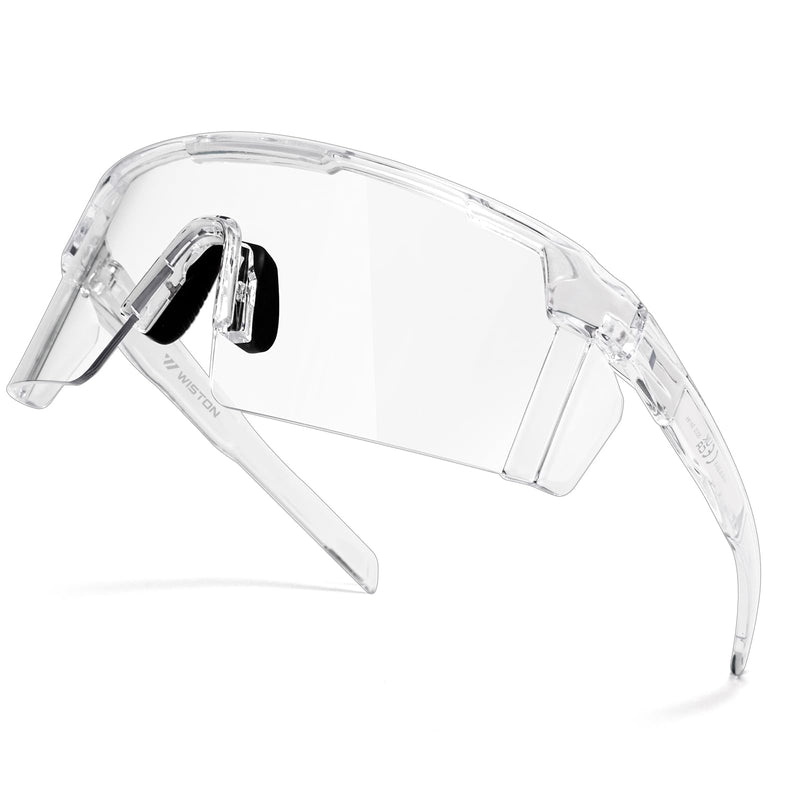 WISTON XL Z87 Sunglasses for Big Wide Heads Men Women,TR90 Ultralight UV400 Protection Sun Glasses Z8224 Clear -Non Polarized