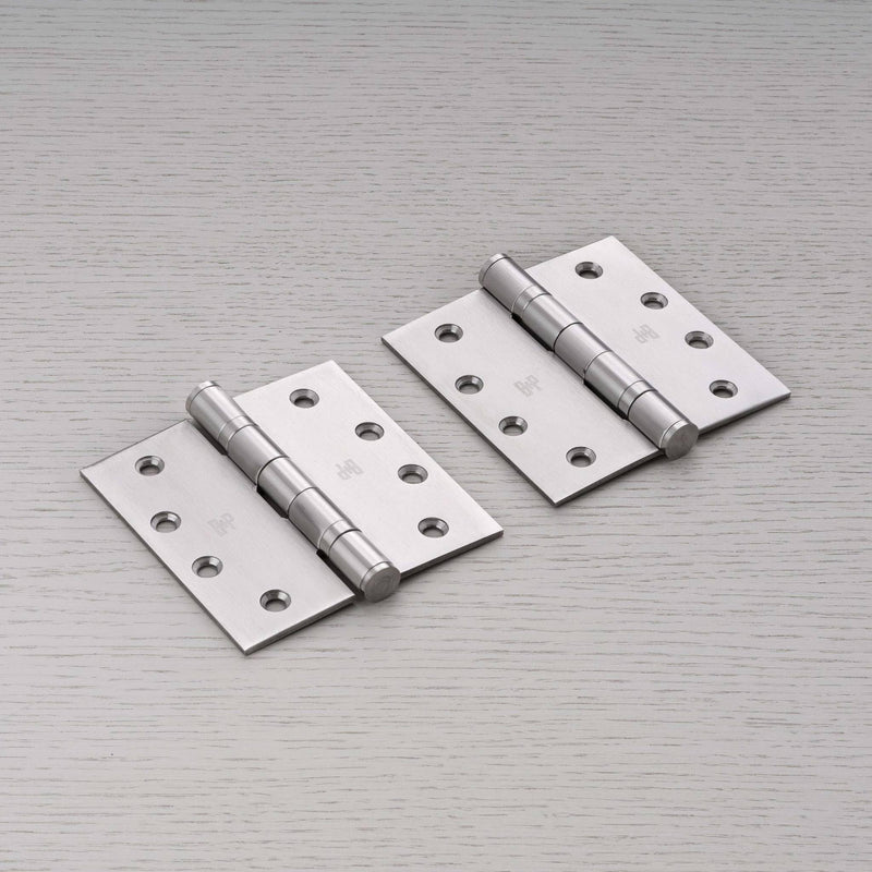 Buster and Punch Door Hinge Set of 2, 4 x 4 Inch Solid Metal with Multiple Finish Options Steel