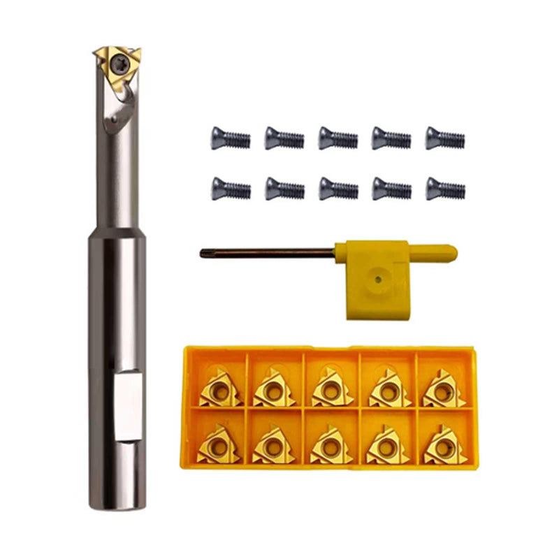 5/8 inch HSMT16-16K16 Right Hand Internal Threading Boring Bar with 11pcs 16IR AG60 Carbide Inserts + 10pcs Replacement Screws, Good Seismic Performance for Steel and Stainless Steel 5/8in holder +16IR AG60 Inserts