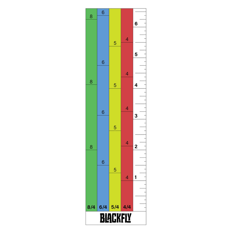 Magnetic Sawmill Scale 36" - 4/4, 5/4, 6/4, 8/4 - Bottom Up - Removable Ruler for Mills with Fixed Ruler
