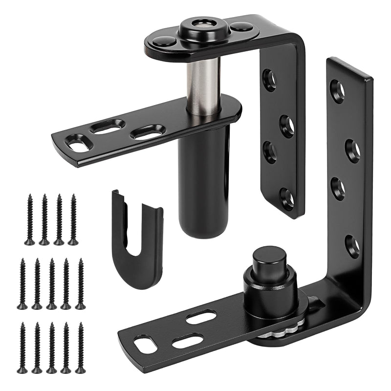 Heavy Duty Saloon Door Hinges, 304 Stainless Steel Black Double Swing Self-Return Door Hinges for Cafe, Bar, Barn, Courtyard, 1 Pack