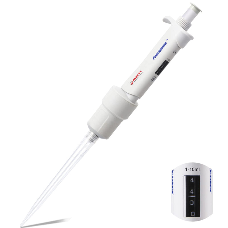 1-10 mL High-Accurate Micropipette, 10 mL Adjustable Single Channel Pipette | Adjustable Volume Manual Liquid Pipettor for Scientific School 1-10ml (increment: 10μl)