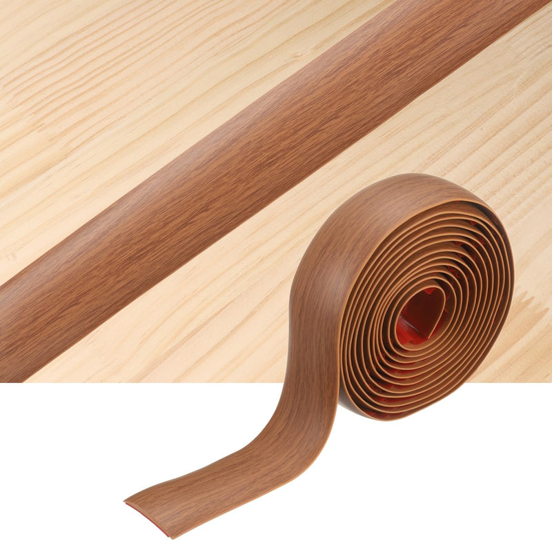 uxcell Floor Transition Strips, 9.84ft x 1.97"(LxW) Self Adhesive Vinyl Flooring Edging Trim PVC Flooring Flat Divider Strip Cover Strips for Joining Floor Gaps, Teak Wood Grain 9.84ft x 1.97"(LxW)
