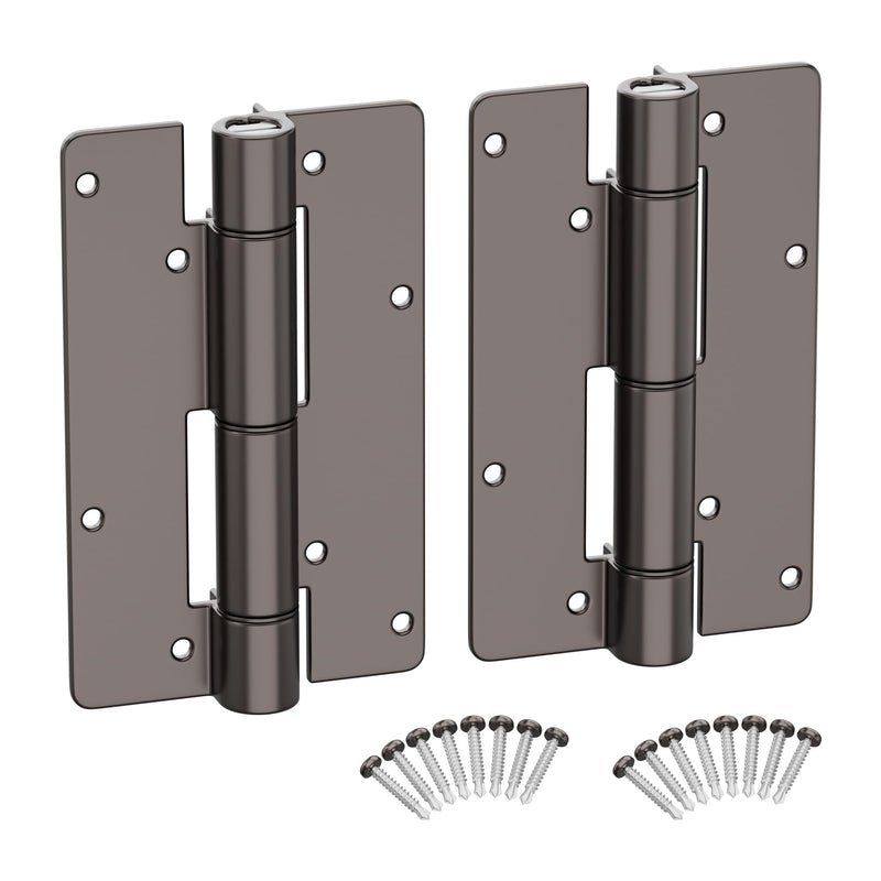 Self Closing Aluminum Gate Hinge for Metal Gates,5-3/4"Fence Door Hinges with Adjustable Tension for Vinyl&PVC Fence,Non-Legged Design Fence Hinges for Indoor Outdoor,Gate Hardware,2Pack,Satin Bronze Satin Bronze