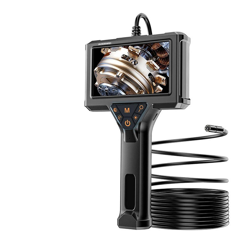 Endoscope Camera with 4.3" Screen, 8 LED Lights, 8mm Borescope, IP67 Waterproof Snake Inspection Camera with Semi-Rigid Cable for Automotive, Plumbing, HVAC, Home DIY (5M (16.4FT)) 5M ( 16.4FT )