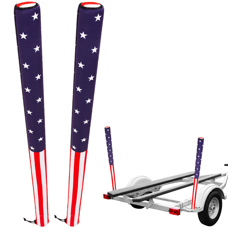 2Pack Boat Trailer Guide Poles Cover, Heavy Duty Neoprene Boat Trailer Guide Pads, Marine Grade Waterproof Trailer Guide Pole Covers with Secure Drawstring, Protect Boat Hull from Scratches (36 Inch) 36 Inch