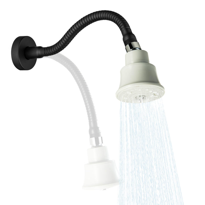 Adjustable Shower Arm with 3" High Pressure Shower Head, Powerful Pressure Boosting Rain Showerhead with Adjustable Swivel Brass Ball Joint